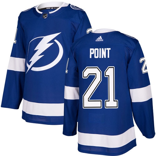 Men's Adidas Tampa Bay Lightning #21 Brayden Point Blue Stitched NHL Jersey